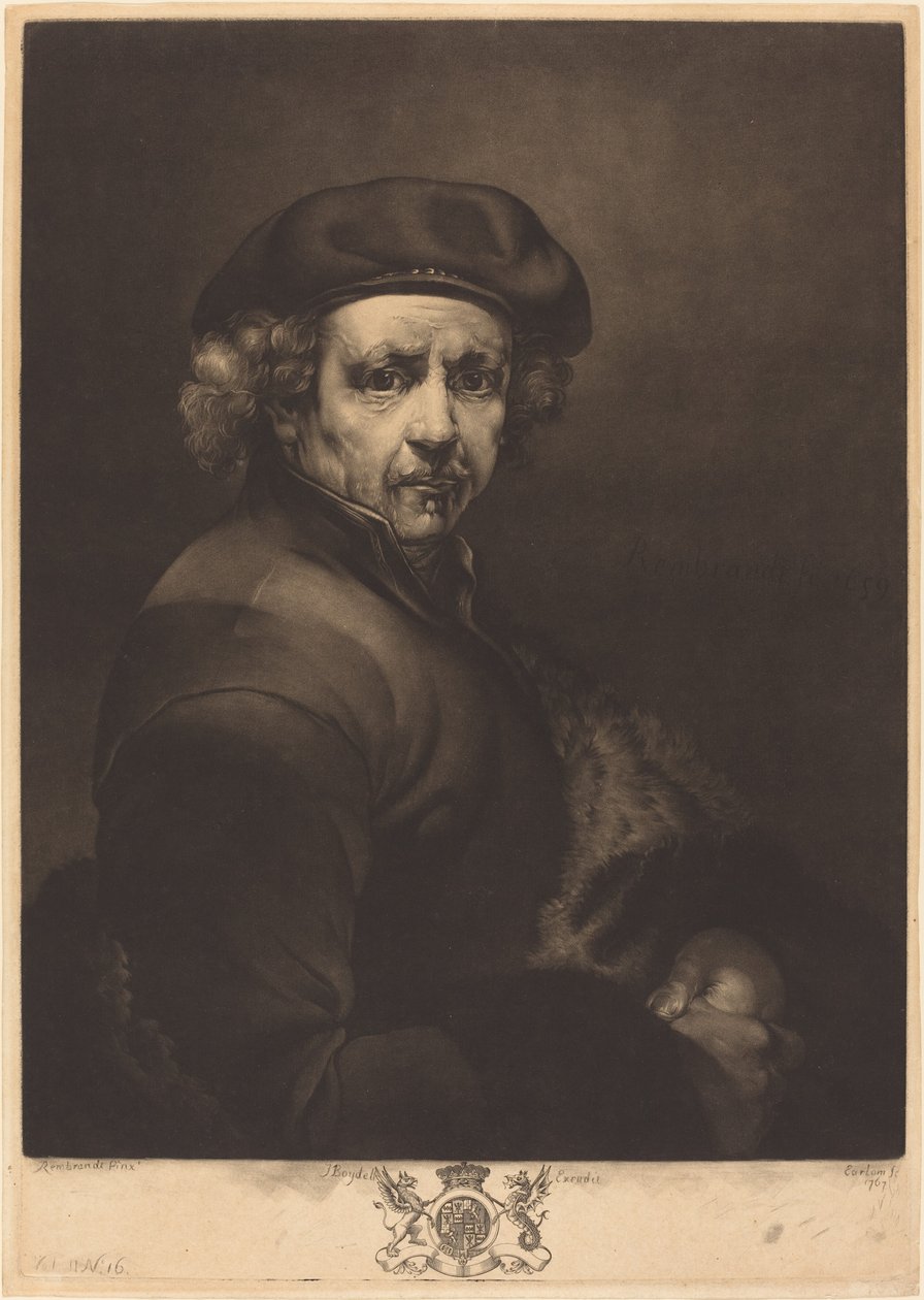 伦勃朗，自画像 作者 伦勃朗·范·莱恩 (Rembrandt van Rijn) 之后的理查德·厄洛姆