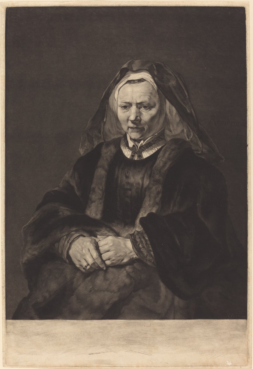 伦勃朗的妻子 作者 伦勃朗·范·莱恩 (Rembrandt van Rijn) 之后的理查德·厄洛姆