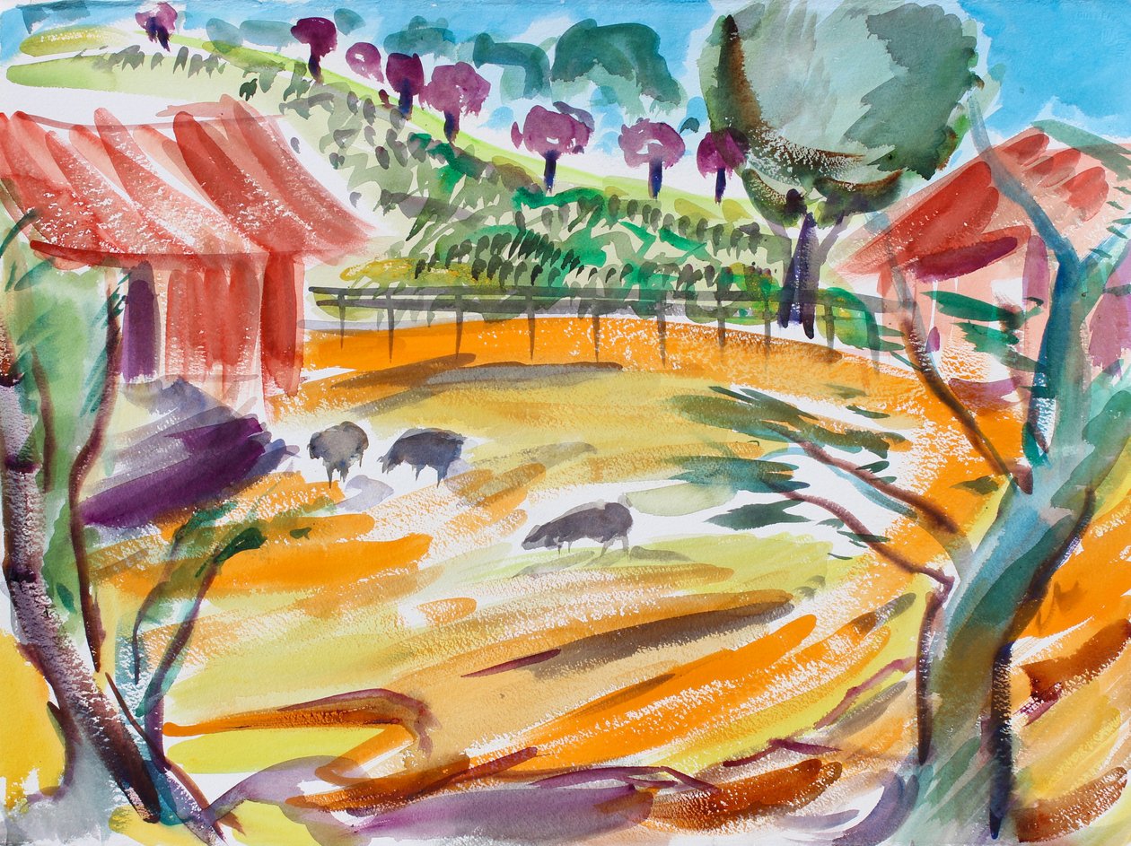 Barnyard with Sheep, Napa Valley, 2016 作者 理查德·福克斯