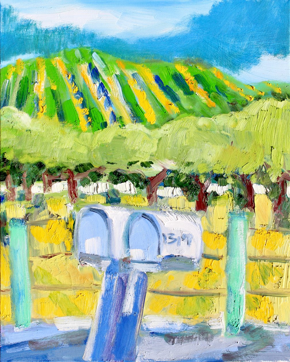 Mailboxes and Vineyard, Napa, 2019 作者 理查德·福克斯