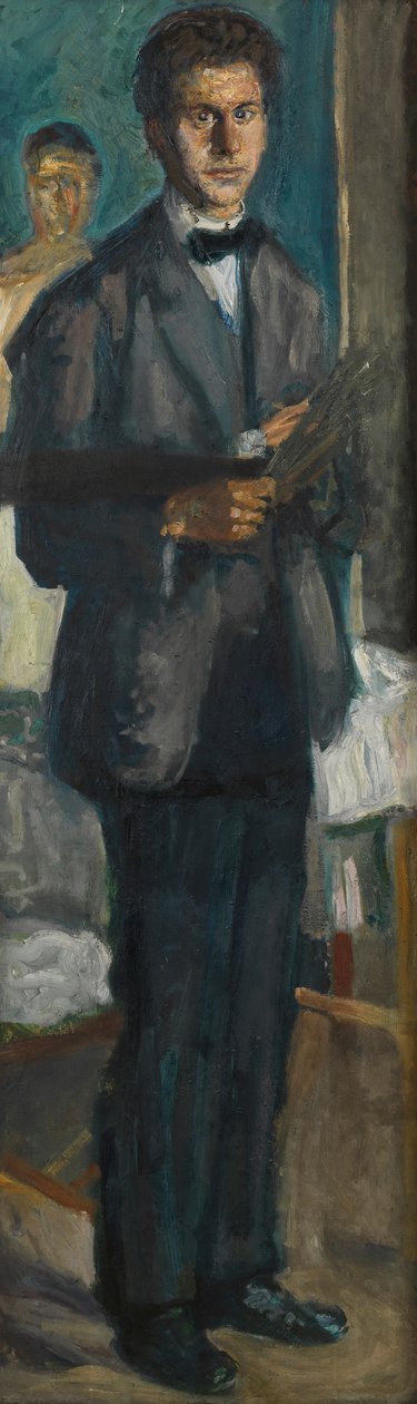 带调色板的自画像，1906-1907。 作者 理查德格斯特尔