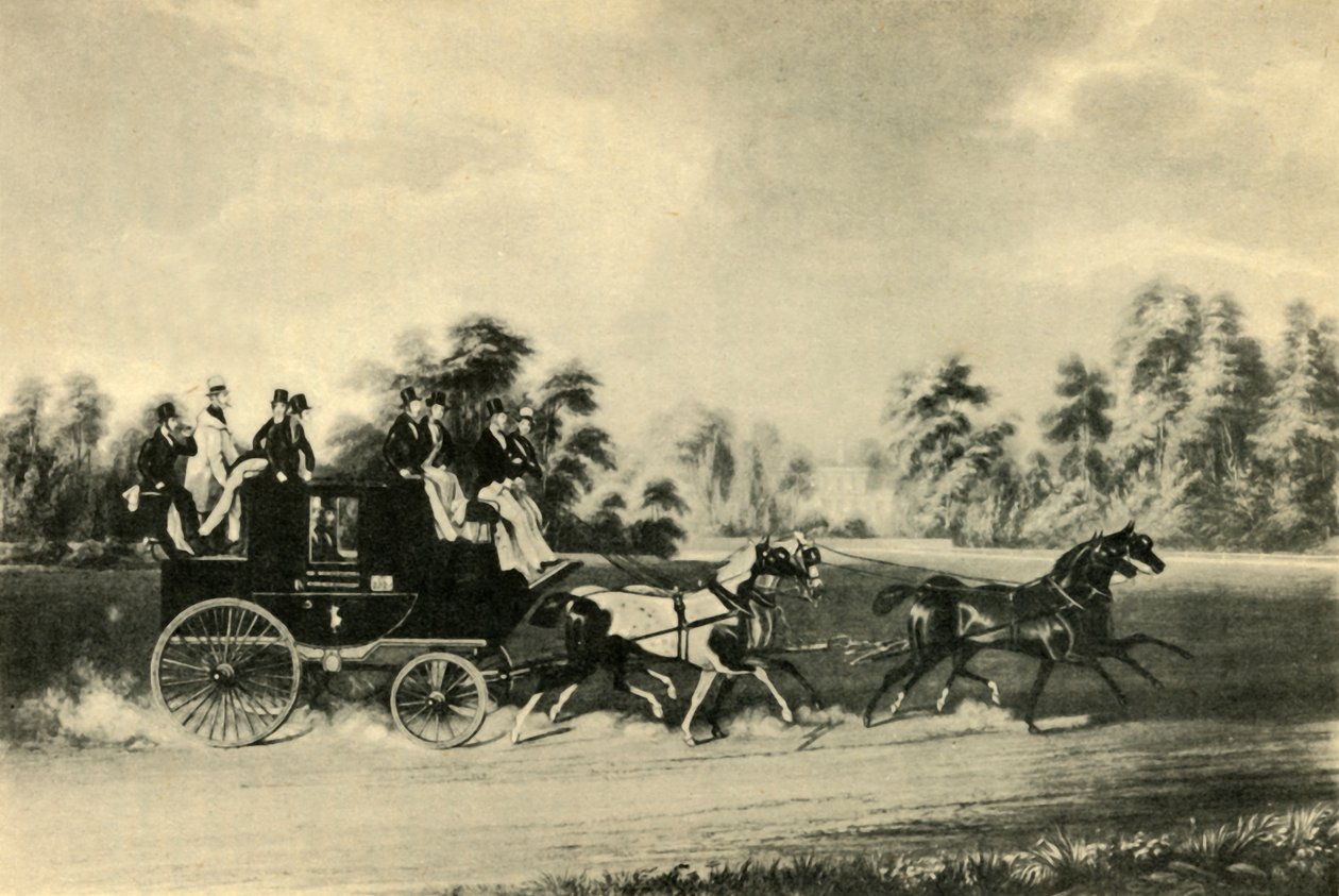 塔格利奥尼的温莎马车"，约1837年，1941年。   作者 理查德·吉尔森·里夫