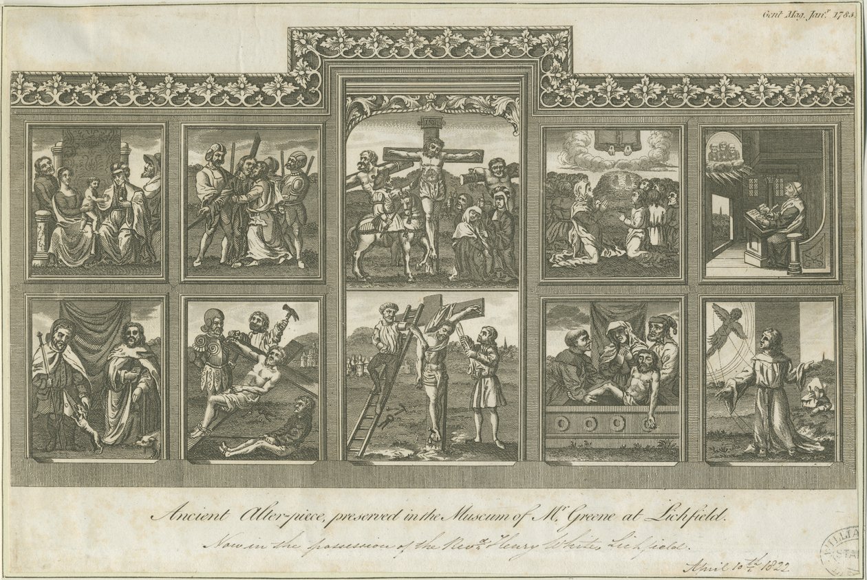 利奇菲尔德-古代祭坛片：版画，nd [c 1785]（印刷） 作者 理查德·格林