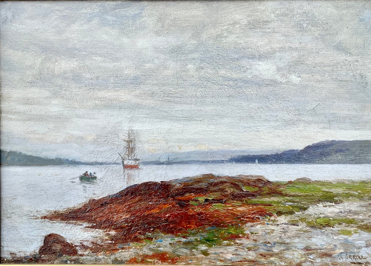 Rowing to Shore, c.1900-10 (oil on canvas) 作者 理查德·哈伯德·阿罗尔