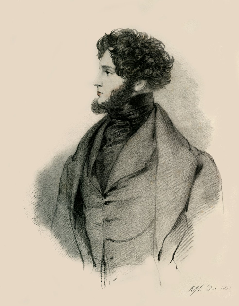 奥尔弗雷德（Count dOrsay），1833年。 作者 理查德·詹姆斯·莱恩