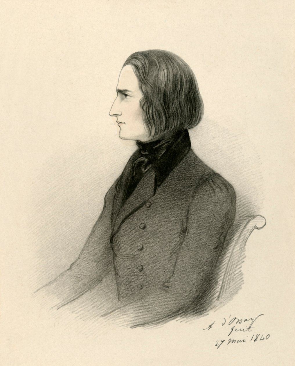 李斯特（F. Liszt），1840年。 作者 理查德·詹姆斯·莱恩