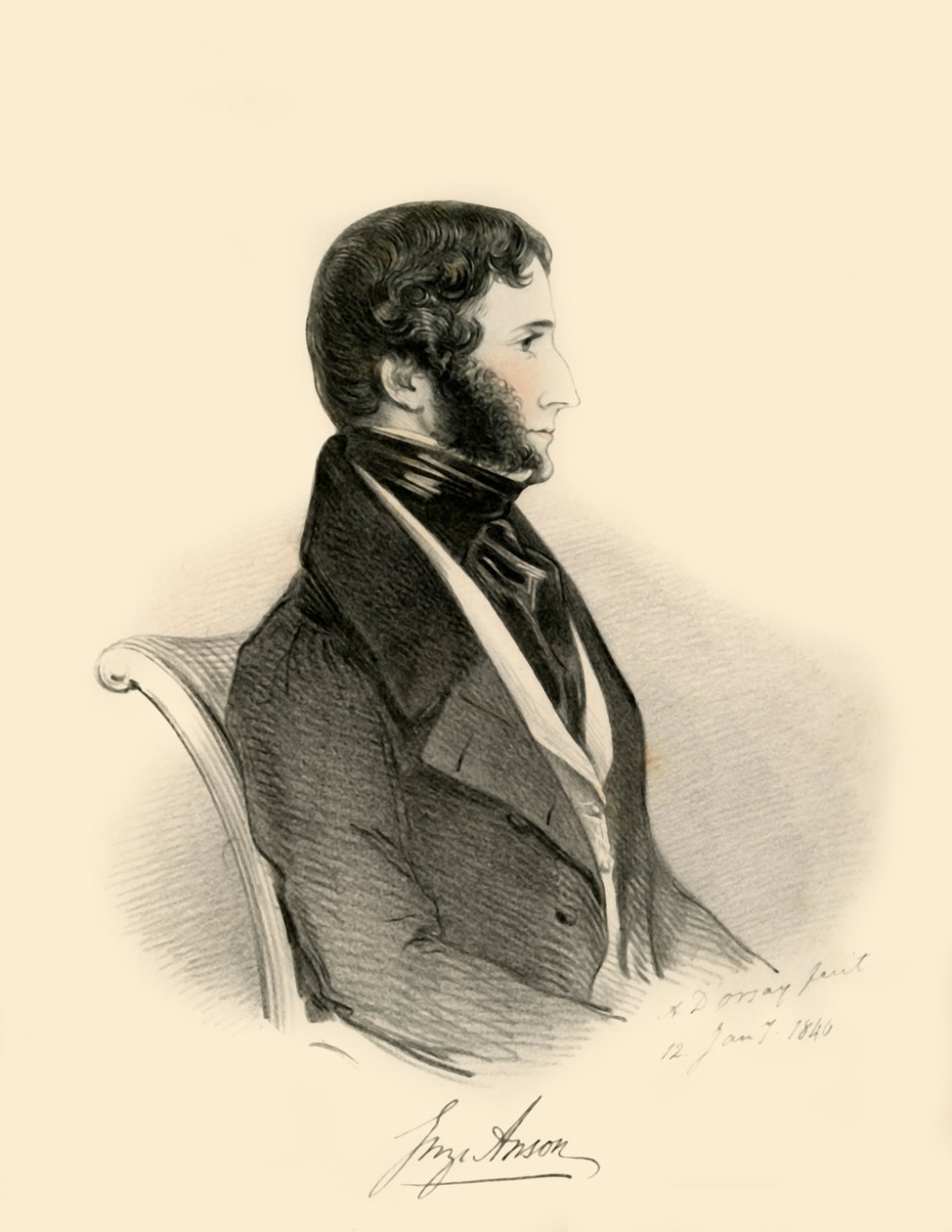 乔治·安森（George Anson），1840年。 作者 理查德·詹姆斯·莱恩