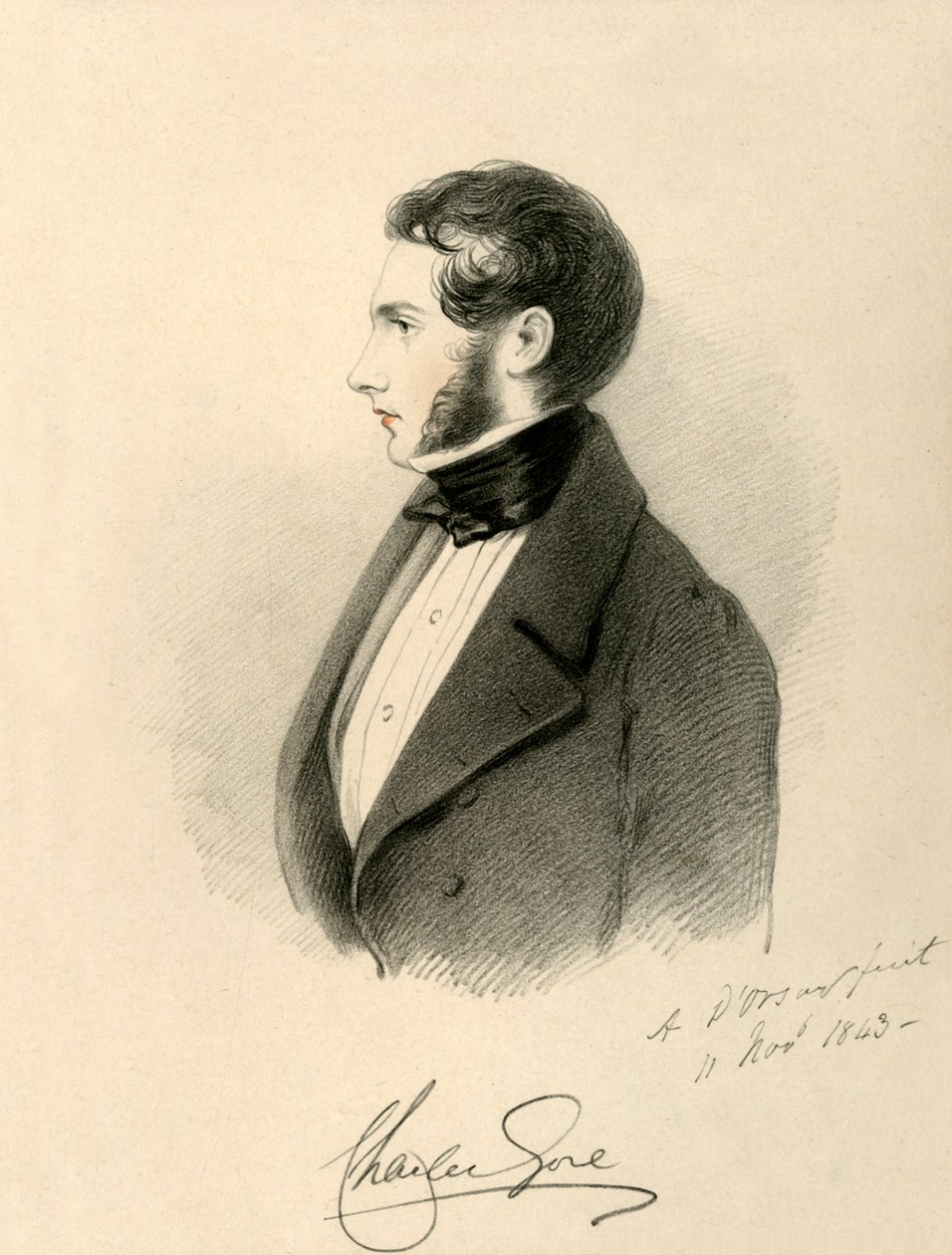 先生查尔斯·戈尔（Charles Gore），1843年。 作者 理查德·詹姆斯·莱恩