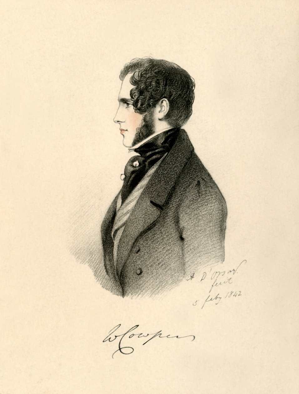 威廉·考珀（William Cowper），1842年。 作者 理查德·詹姆斯·莱恩