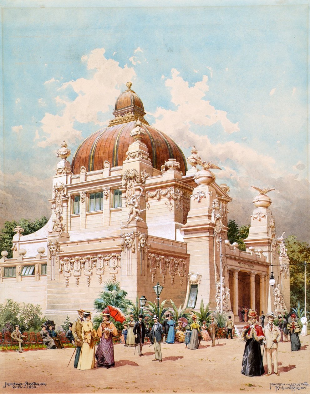 1898 年维也纳周年纪念展览：维也纳市展馆 作者 理查德·摩泽