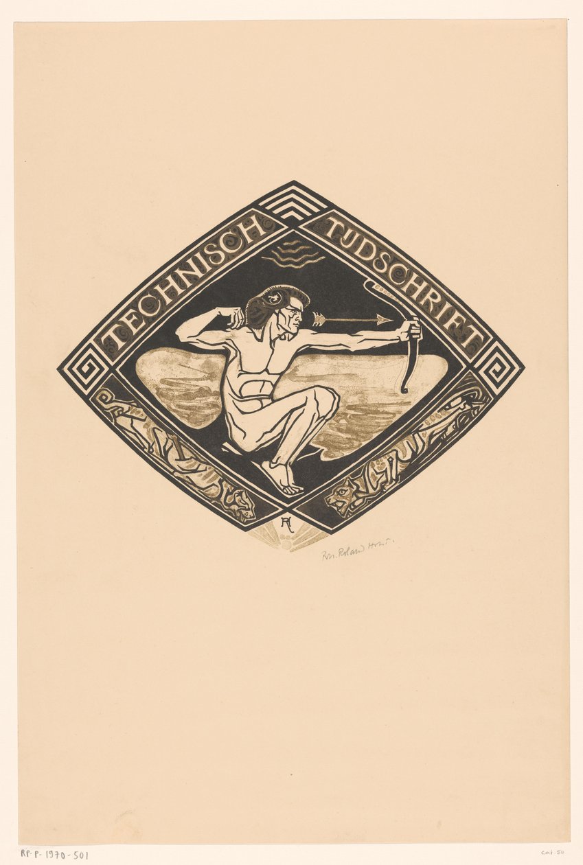 封面设计：技术杂志》，1914 年 作者 理查德·尼古拉斯·罗兰·霍尔斯特（有艺术家签名）