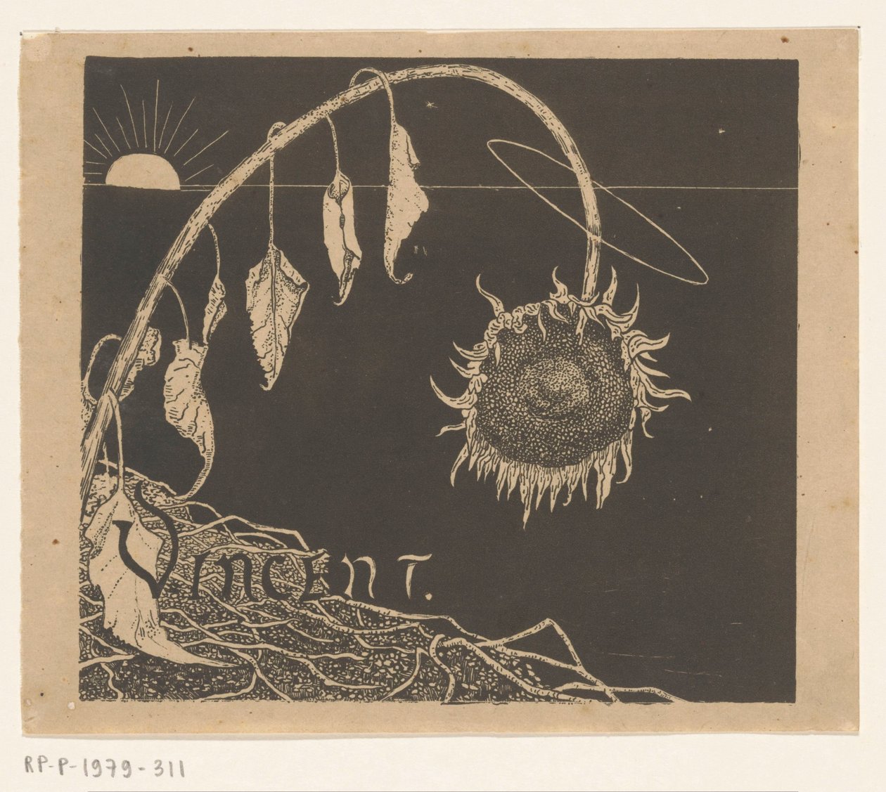 封面设计理查德-罗兰-霍尔斯特，文森特-凡高遗作展，1892 年 作者 理查德·尼古拉斯·罗兰·霍尔斯特