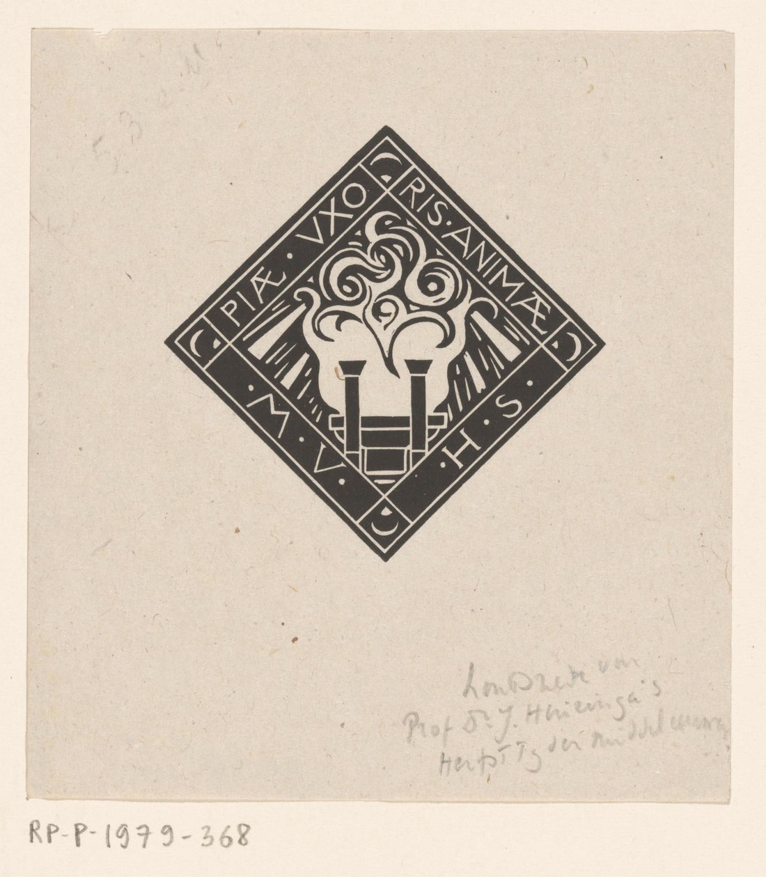 纪念 Mary Vincentia Huizinga-Schorer 的小插图
Piae Uxoris Animae M.V.H.S.（物品上的标题） 作者 理查德·尼古拉斯·罗兰·霍尔斯特