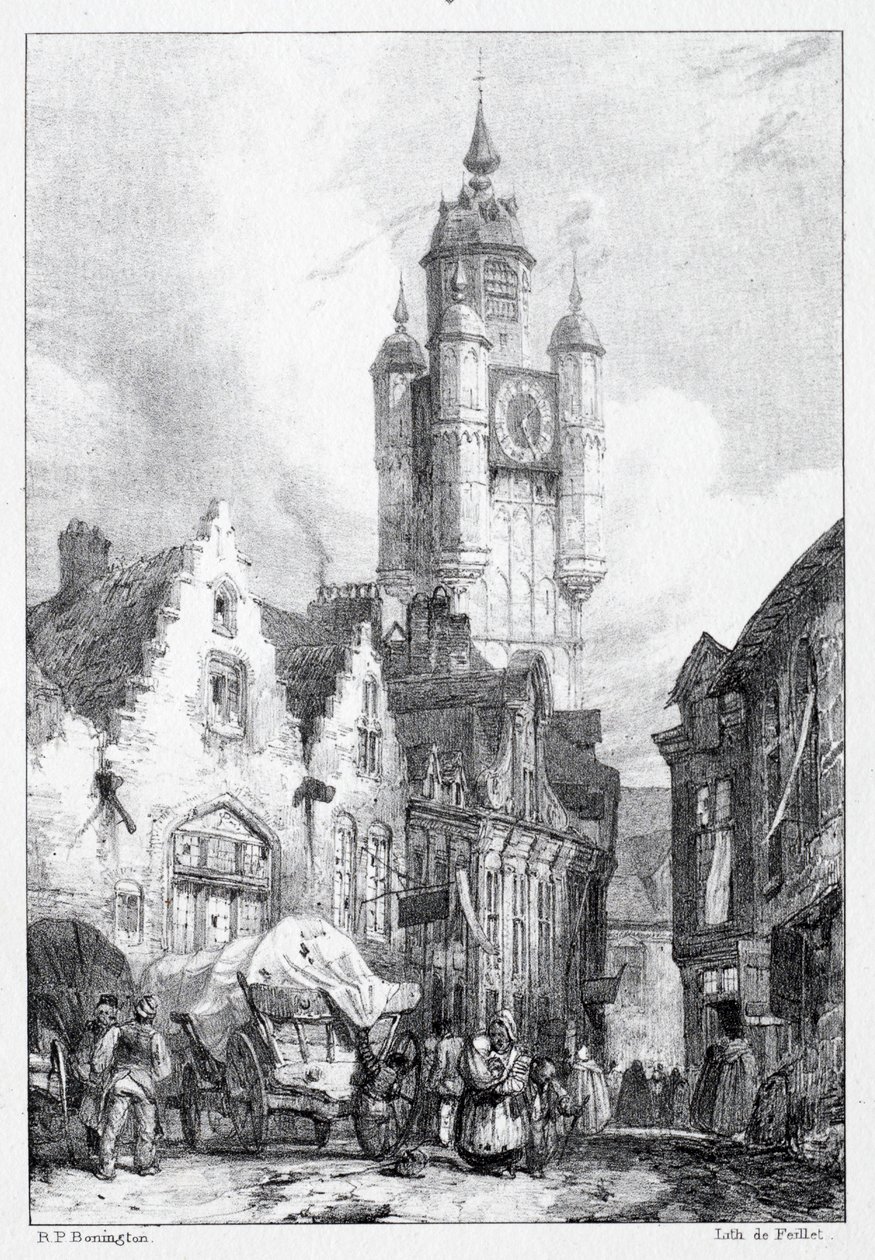 伯格斯：集市大厦，1824年。 作者 理查德·帕克斯·博宁顿