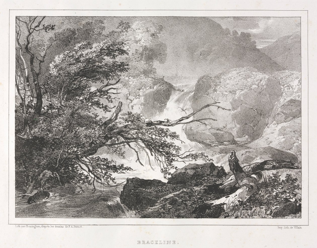 苏格兰风景如画：Brackline，1826年。 作者 理查德·帕克斯·博宁顿