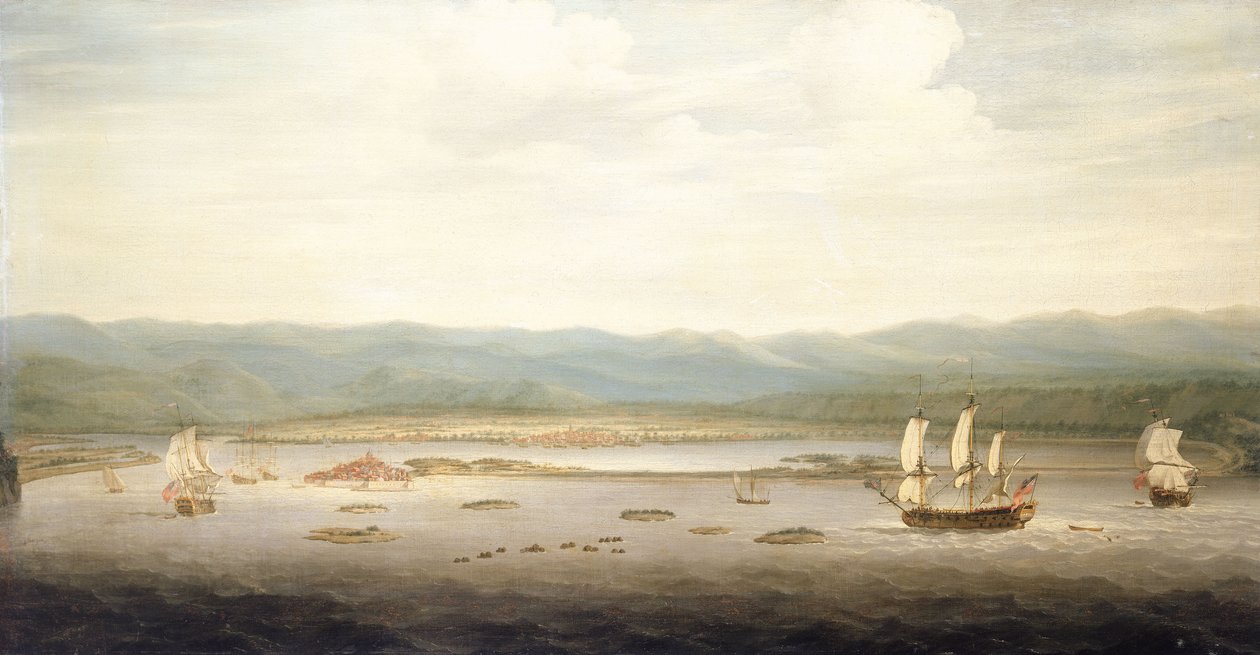牙买加皇家港风景，约 1758 年（布面油画） 作者 理查德·佩顿