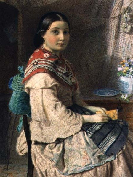 渔女》（纸上水彩画） 作者 理查德·彼得·理查兹