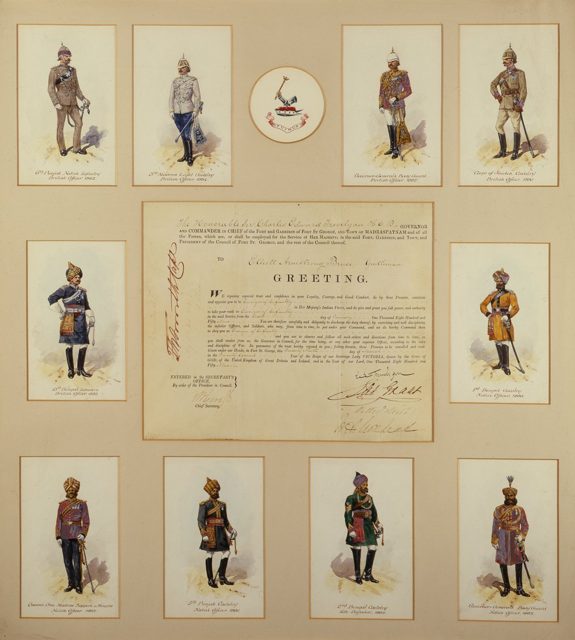 英国军队的军官穿着制服，由R.Simkin，19世纪 作者 理查德·辛金