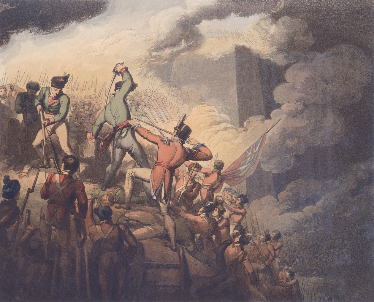 巴达霍斯，1812年4月6日，来自“惠灵顿公爵的胜利”，由T. Fielding，酒吧雕刻而成。 1819年（见115640） 作者 理查德·韦斯特尔