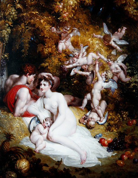 Vertumnus和Pomona，约1807年（油画板）。 作者 理查德·韦斯特尔