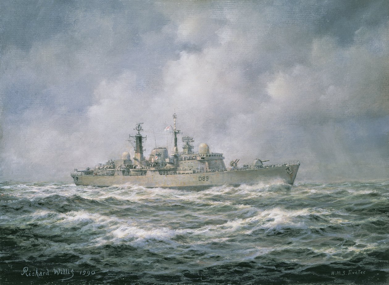 HMS Exeter at Sea，1990 作者 理查德威利斯