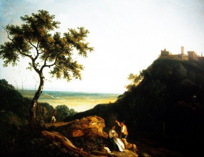 威尔士风景与人物（布面油画） 作者 理查德·威尔逊