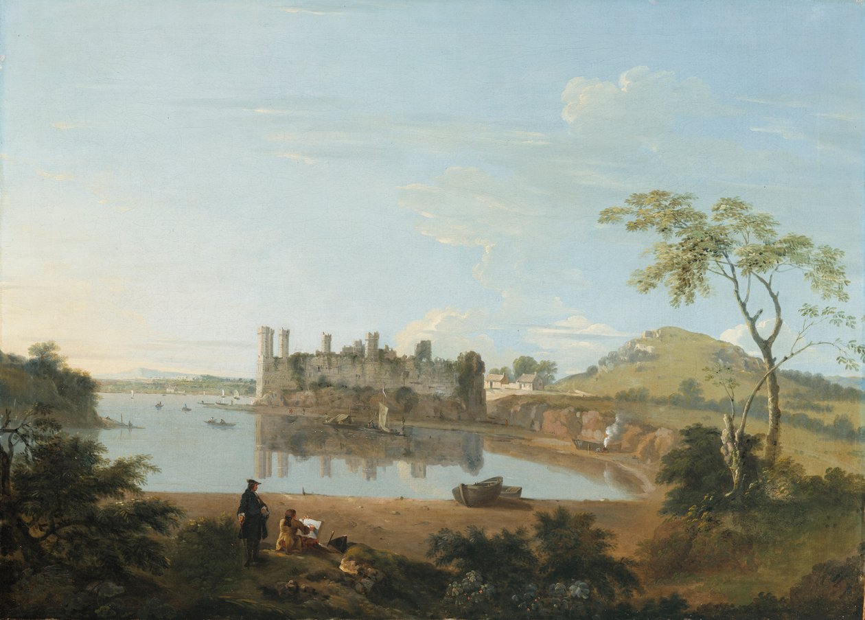 卡埃纳冯城堡，约 1744 年（布面油画） 作者 理查德·威尔逊