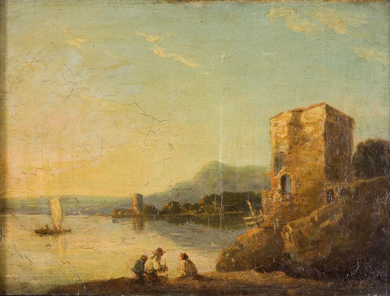 那不勒斯附近的海岸场景，约1750-1780。 作者 理查德·威尔逊