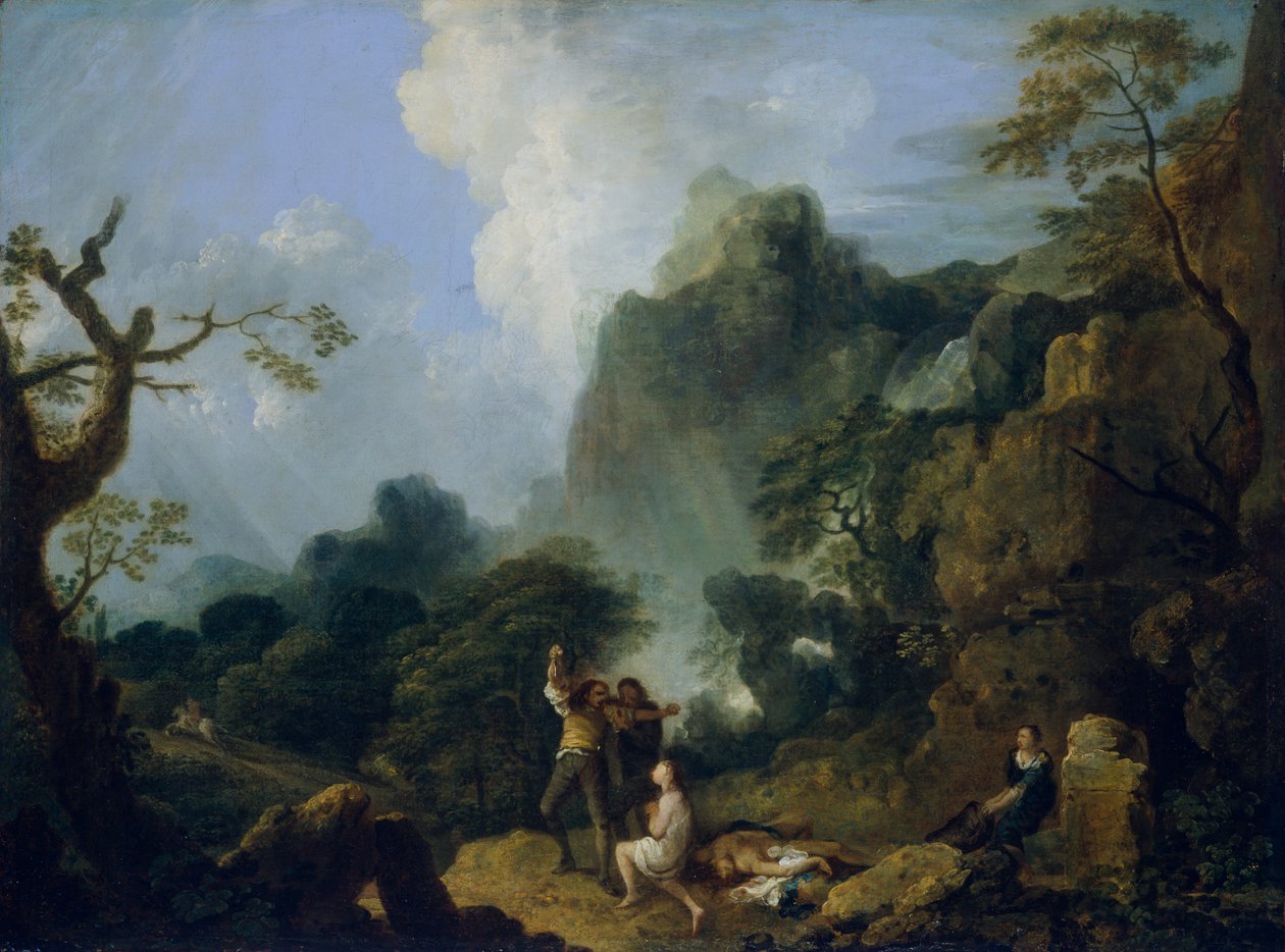 有强盗的风景：谋杀》，1723-1782年 作者 理查德·威尔逊