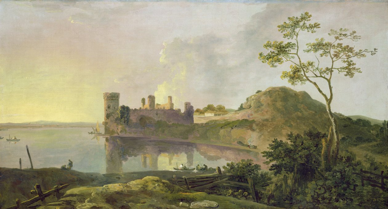 夏日傍晚（卡埃纳冯城堡），约 1764-65 年（布面油画） 作者 理查德·威尔逊