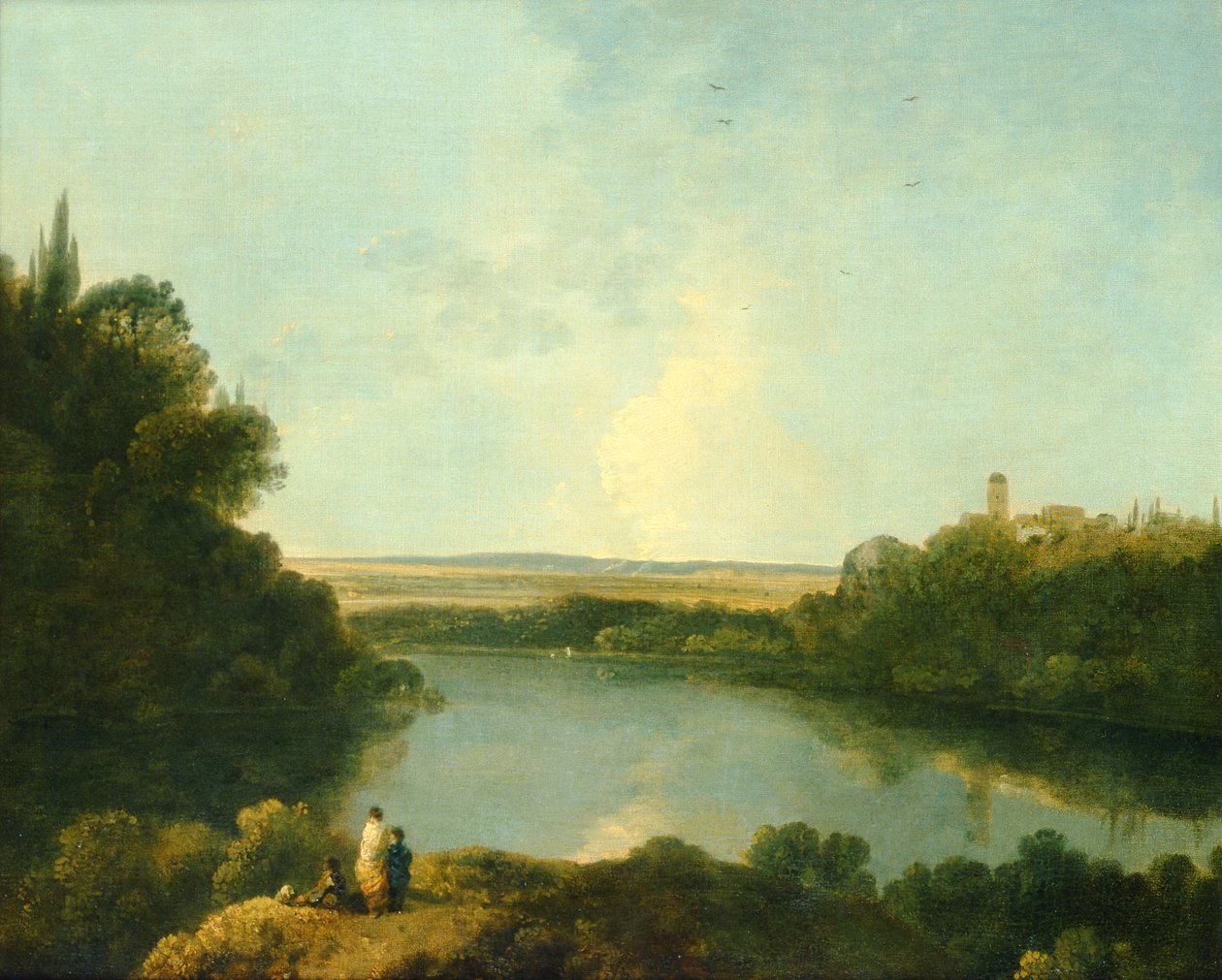 罗马附近的内米湖，c.1760（布面油画） 作者 理查德·威尔逊