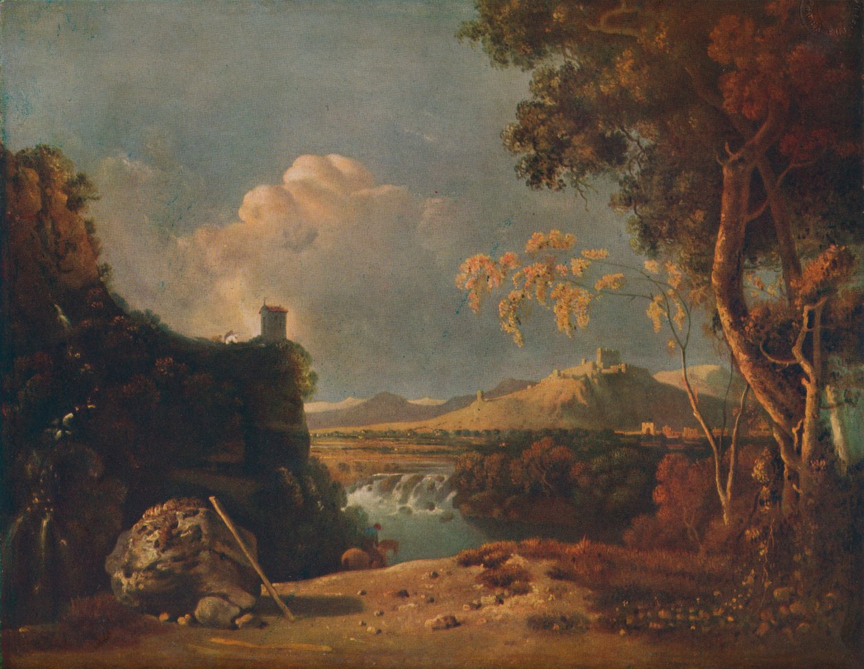 白和尚-IV意大利风景，配白和尚，c1752 作者 理查德·威尔逊