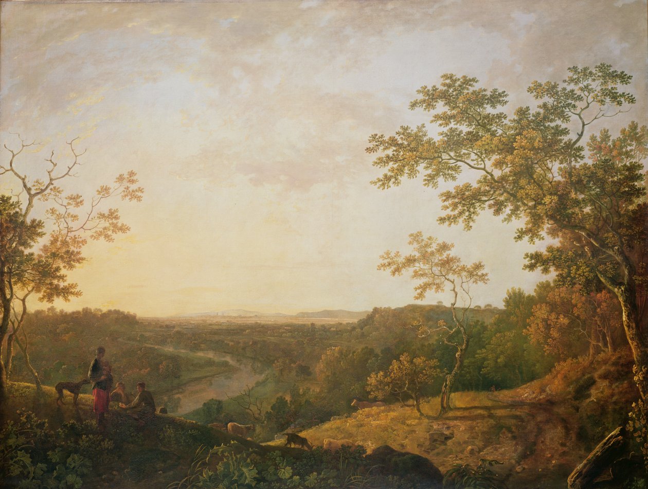 迪河风景，约 1761 年（布面油画） 作者 理查德·威尔逊