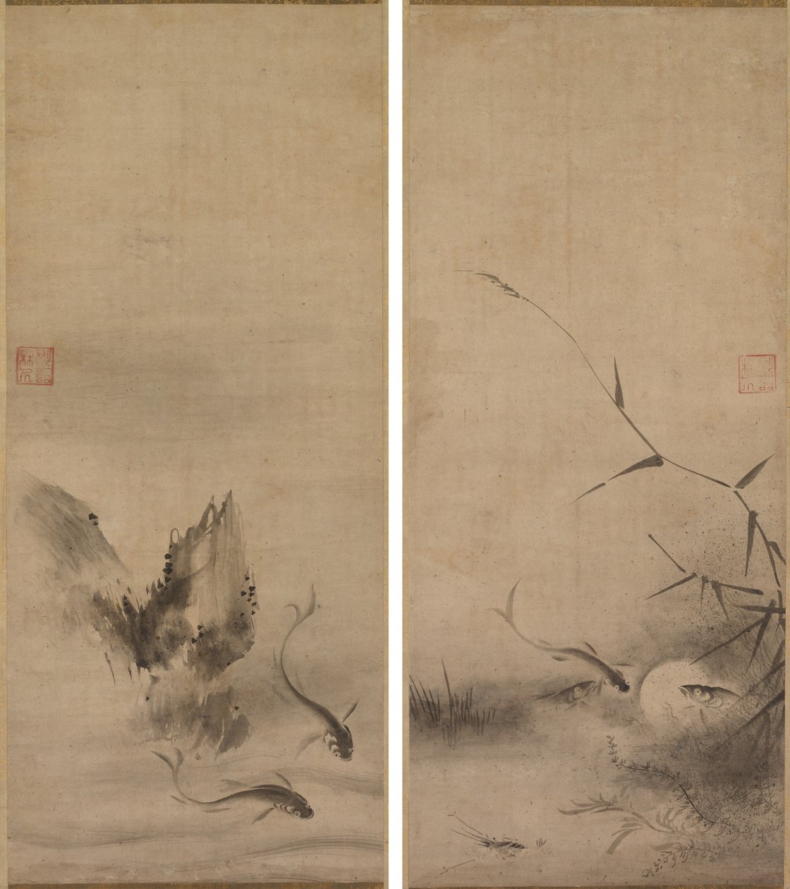 鱼与岩石；鱼与海藻 作者 临京