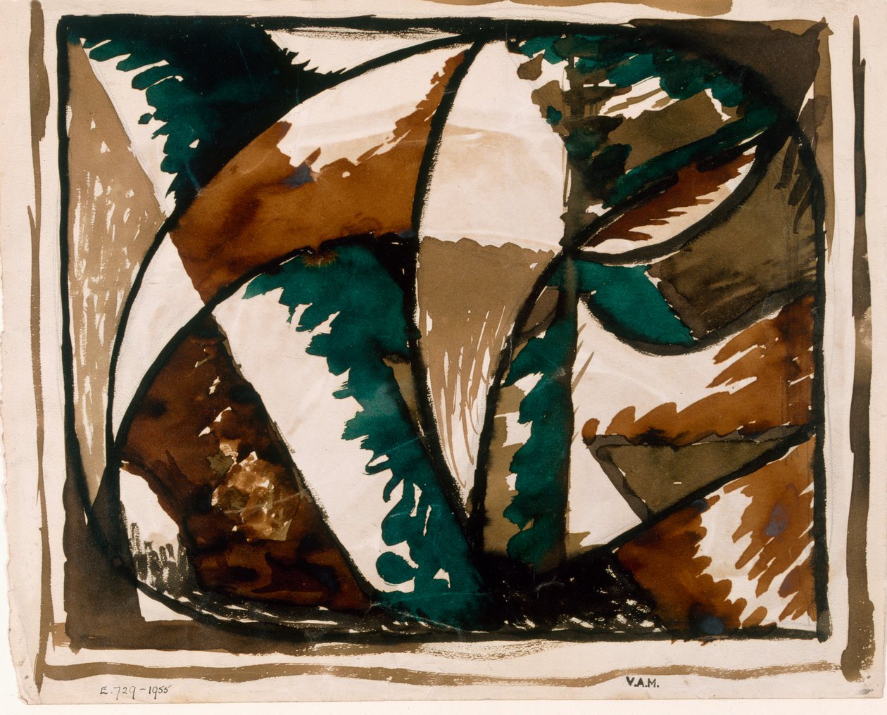 跟踪熊，地毯设计，c.1915-16（墨水在纸上） 作者 罗尔德·克里斯蒂安（Roald Kristian）