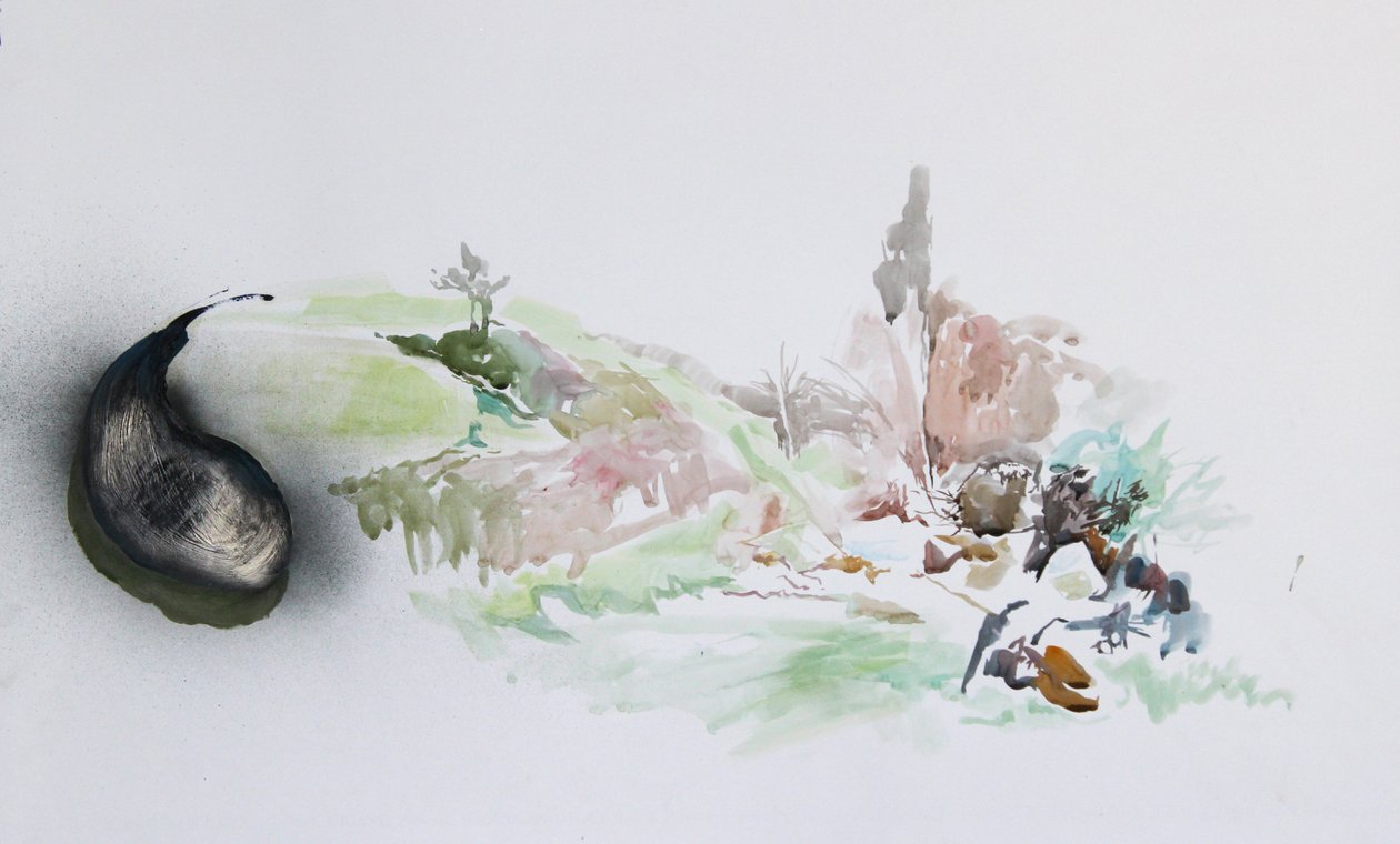 蝇尖，2015 年（水彩画） 作者 罗布·D·戴维斯