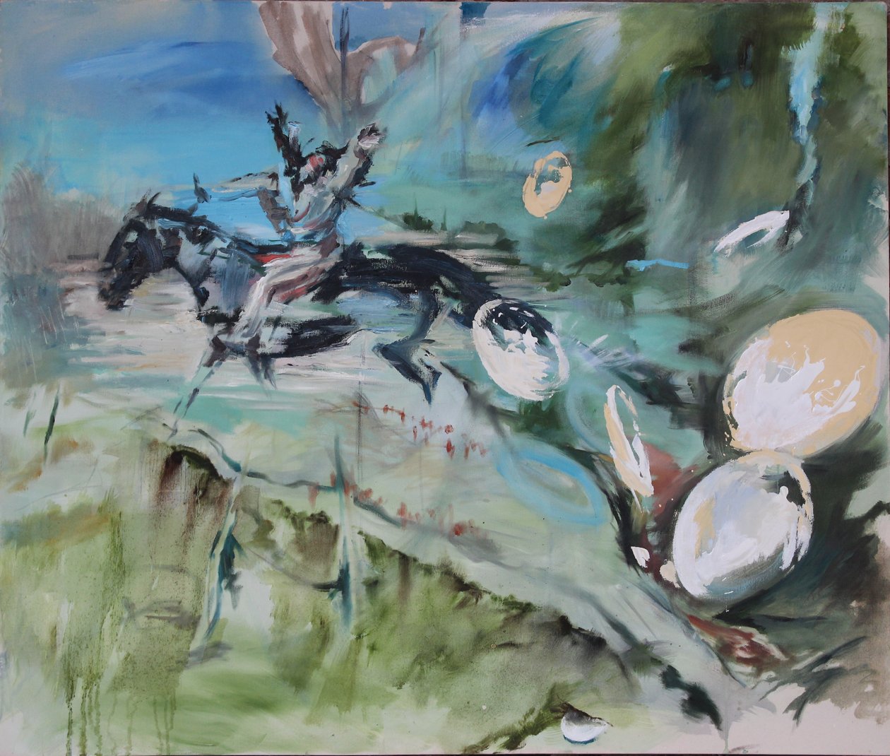 特技演员中断，2015（水彩画） 作者 罗布·D·戴维斯