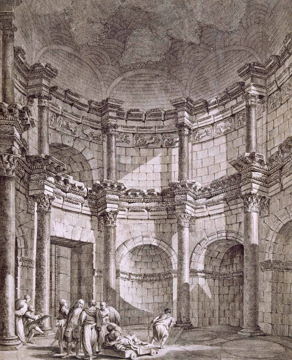 木星神庙，来自“达尔马提亚Spalatro皇帝戴克里先宫遗址”，1764年出版 作者 罗伯特·亚当