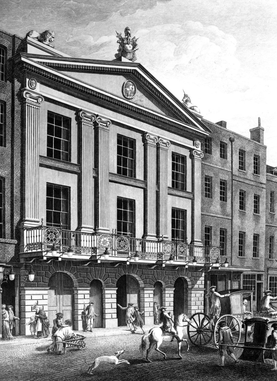 Theatre Royal，Drury Lane，由Patrick Begbie雕刻，1776年 作者 罗伯特·亚当