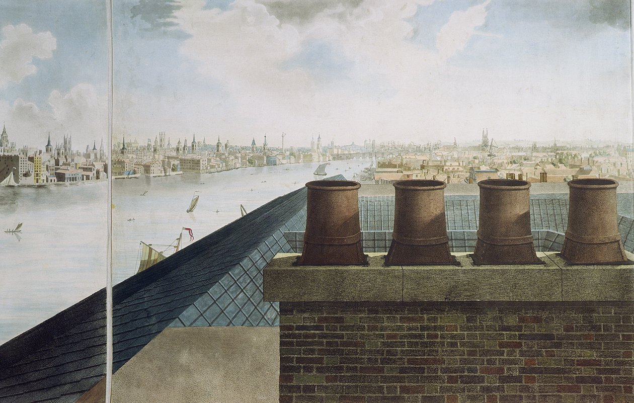 伦敦的全景，1792-93（彩色aquatint） 作者 罗伯特·巴克