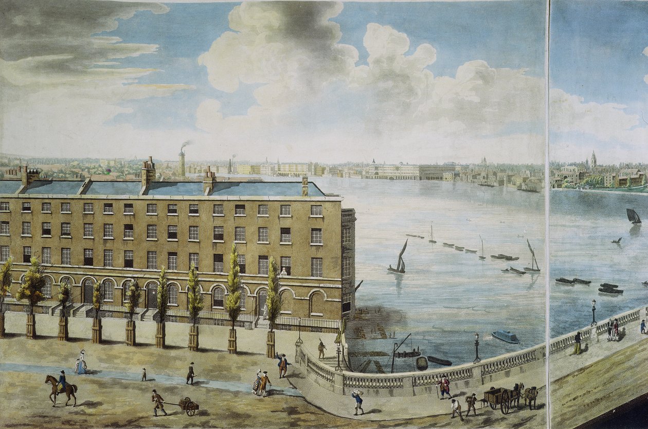 伦敦的全景，1792-93（彩色aquatint） 作者 罗伯特·巴克