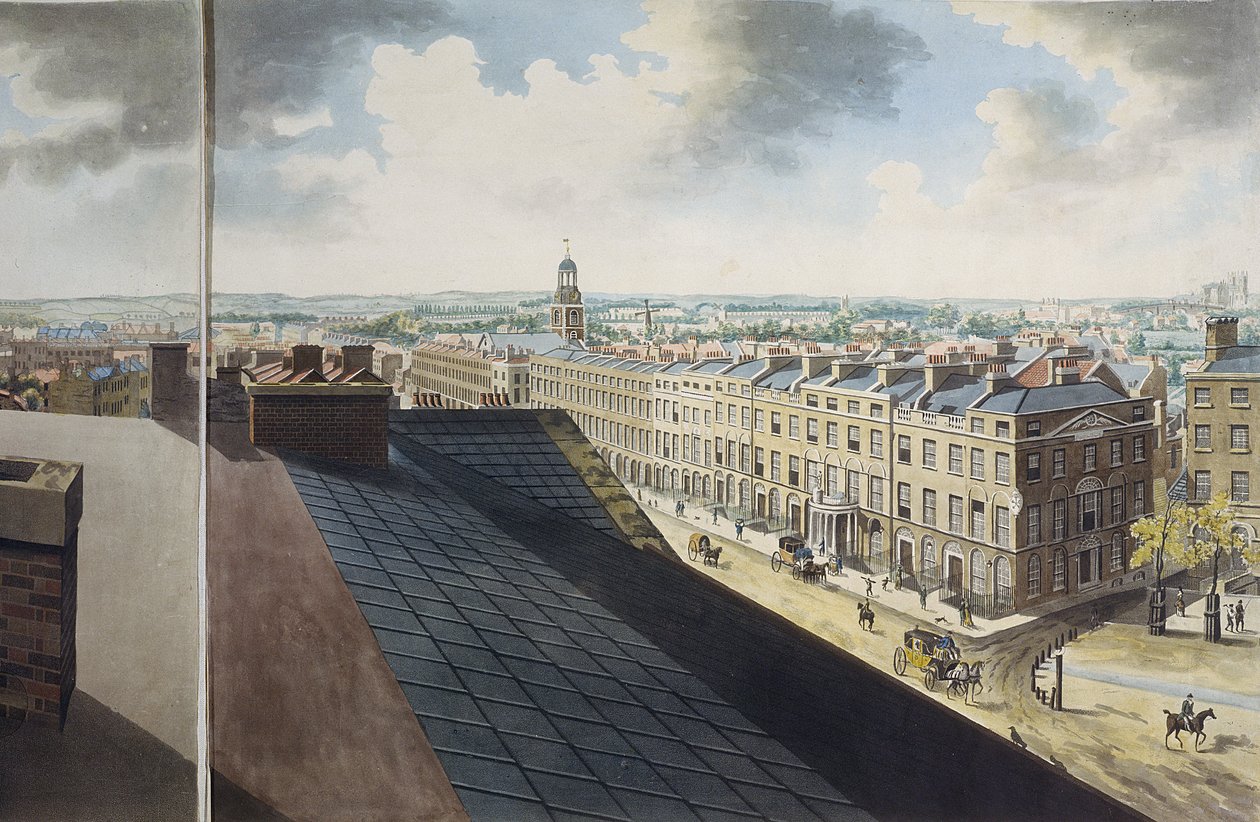 伦敦的全景，1792-93（彩色aquatint） 作者 罗伯特·巴克