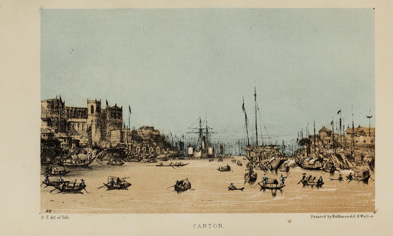 广州，罗伯特艾尔威斯（1819-1878）的水彩画，一位来自诺福克的富有的年轻英国绅士 作者 罗伯特·艾尔维斯