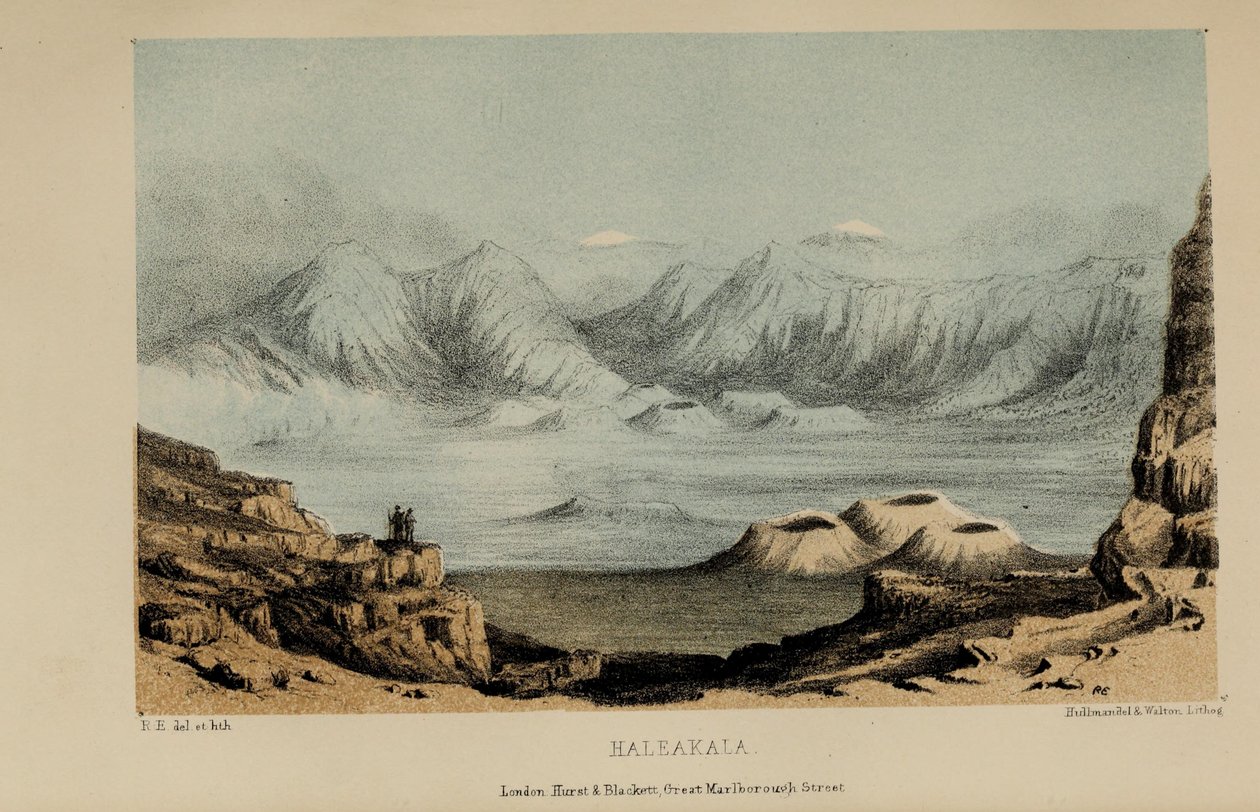Haleakala，Robert Elwes（1819-1878）的水彩画，来自诺福克的富有年轻的英国绅士 作者 罗伯特·艾尔维斯