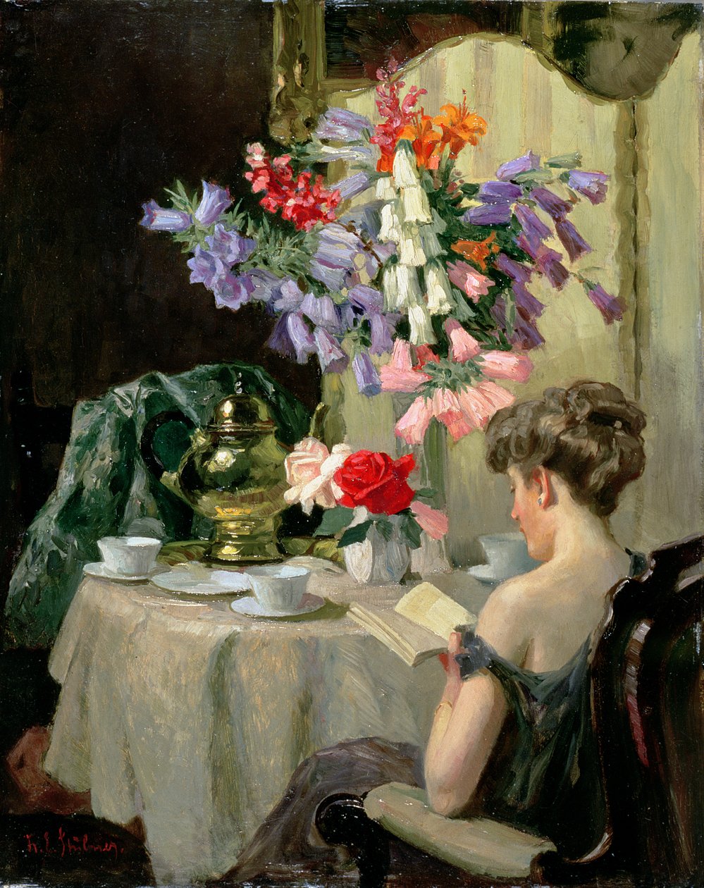 茶时间，c.1910 作者 罗伯特·埃米尔·斯托伯纳