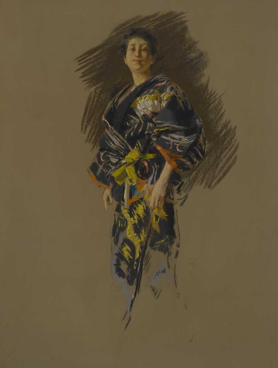 日本服装的女人，c.1882 作者 罗伯特·弗雷德里克·布鲁姆