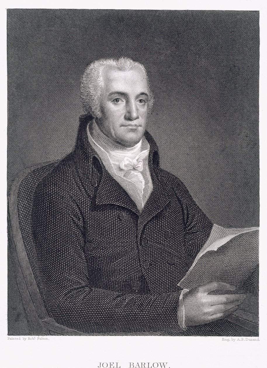 Joel Barlow（1754-1812），由Asher Brown Durand（1796-1886）雕刻 作者 罗伯特·富尔顿