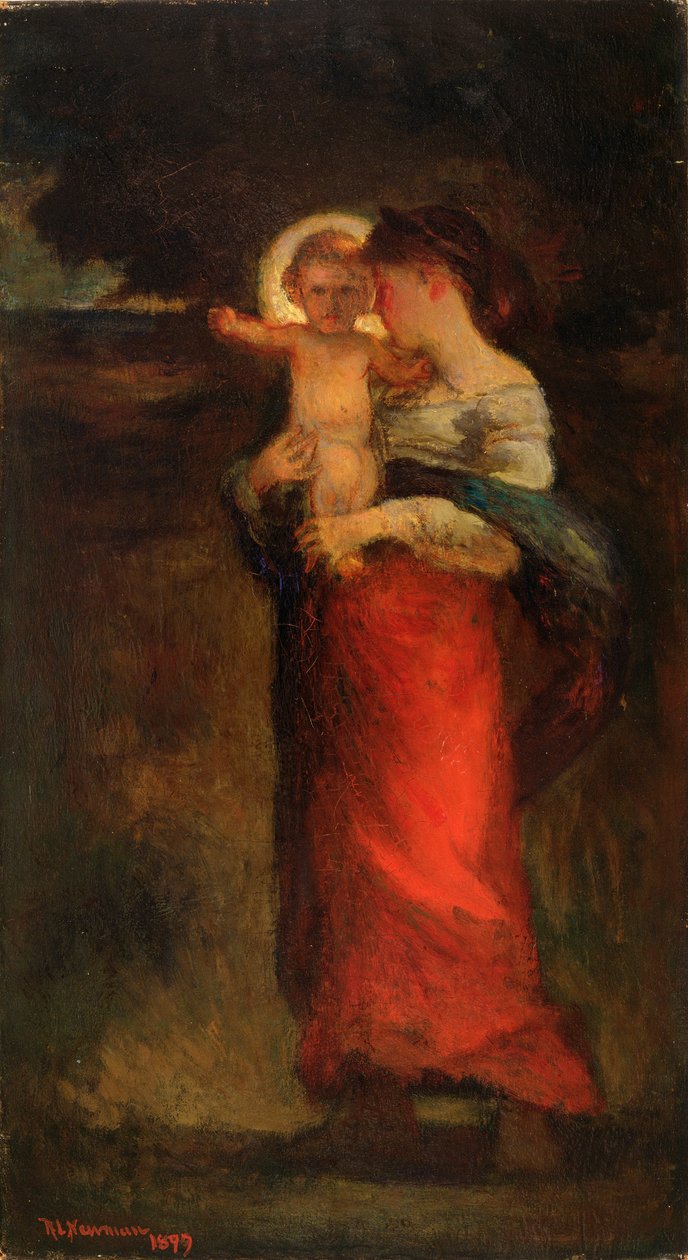 麦当娜和儿童，1897年 作者 罗伯特·洛芬·纽曼