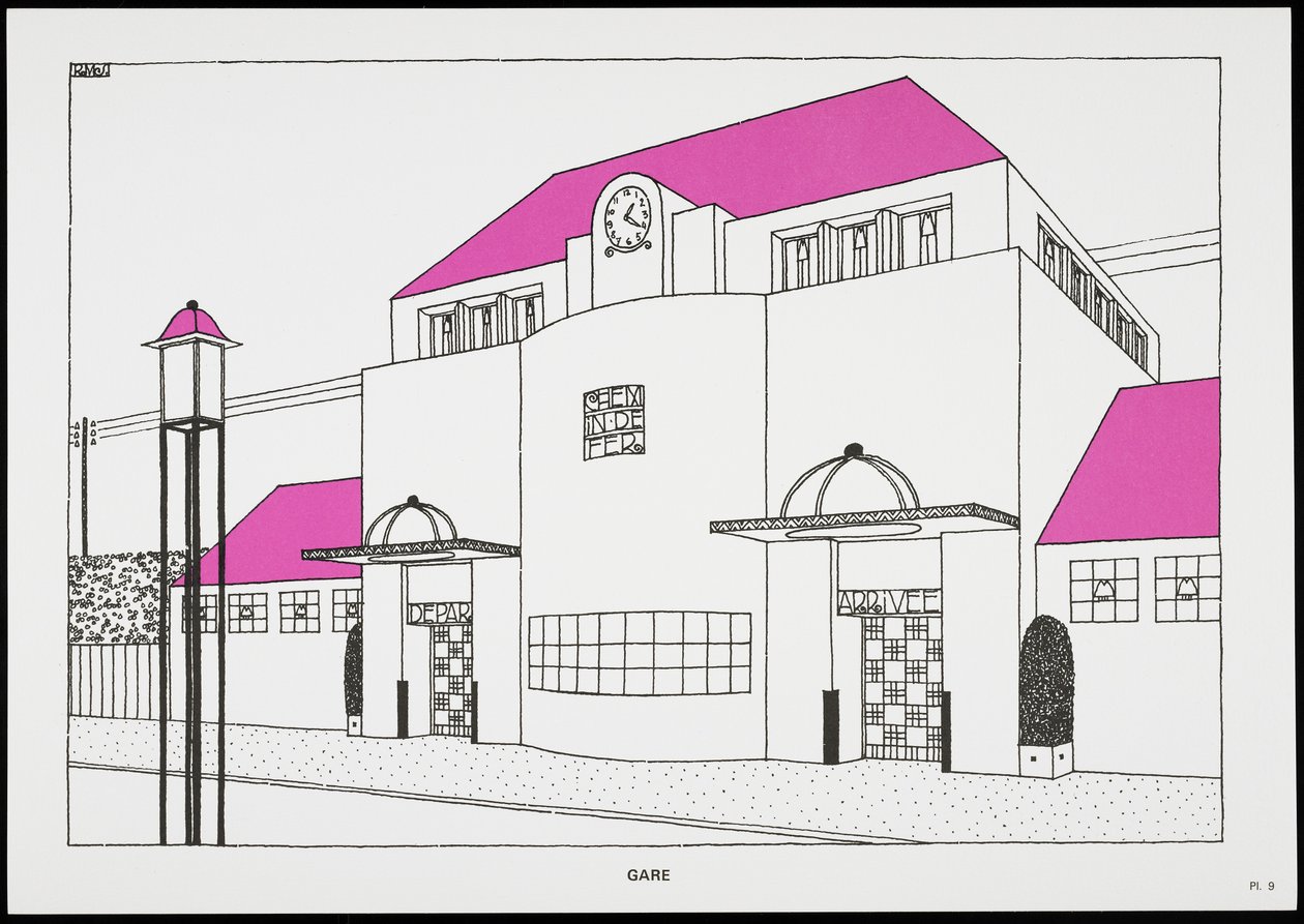 Station，来自A Modern Cite，图纸由Rob Mallet-Stevens Architect撰写，1987年（已出版） 作者 罗伯特·马利特·史蒂文斯