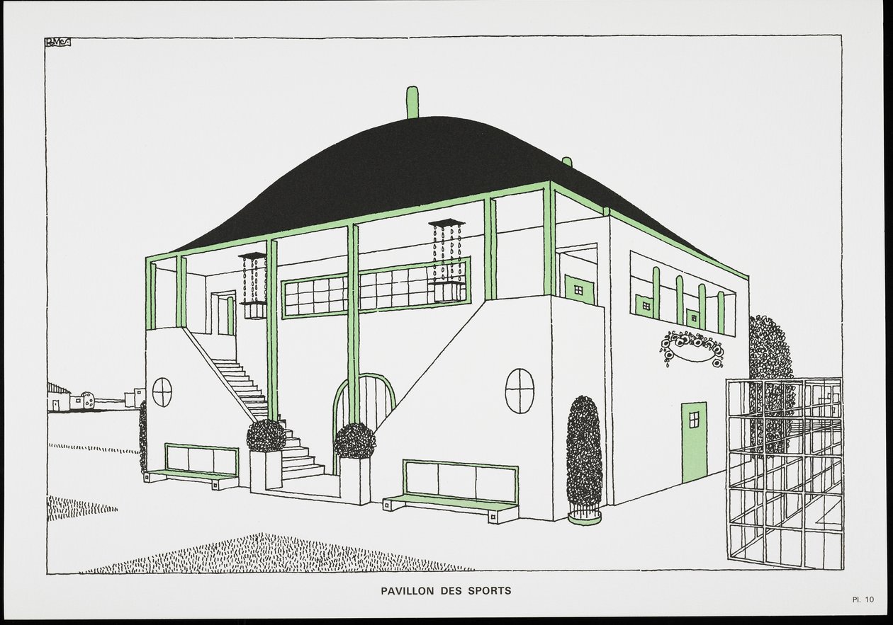 体育馆，来自A Modern Cite，图纸由Rob Mallet-Stevens Architect撰写，1987年（已出版） 作者 罗伯特·马利特·史蒂文斯